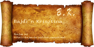 Baján Krisztina névjegykártya